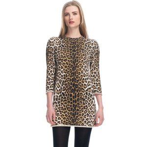 3.1 Phillip Lim Multicolor Animal Leopard French Cotton Terry Sweater Size XS